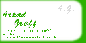 arpad greff business card